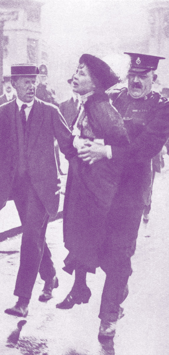La sufragista Emily Pankhurst es arrestada el 21 de mayo de 1914