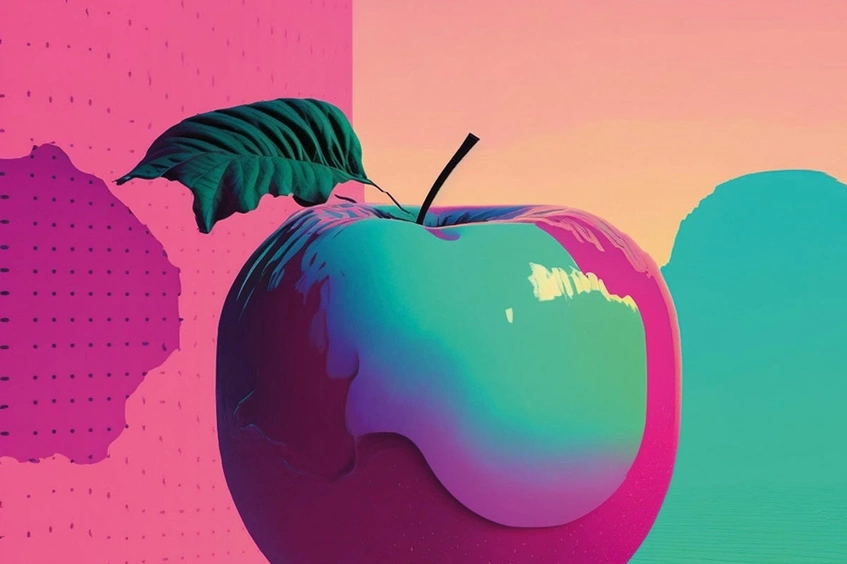 Manzana creada digitalmente