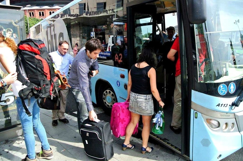 Pasajeros en un autobus
