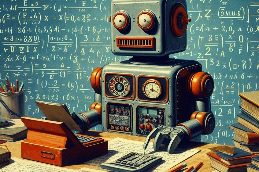 Robot haciendo cálculos