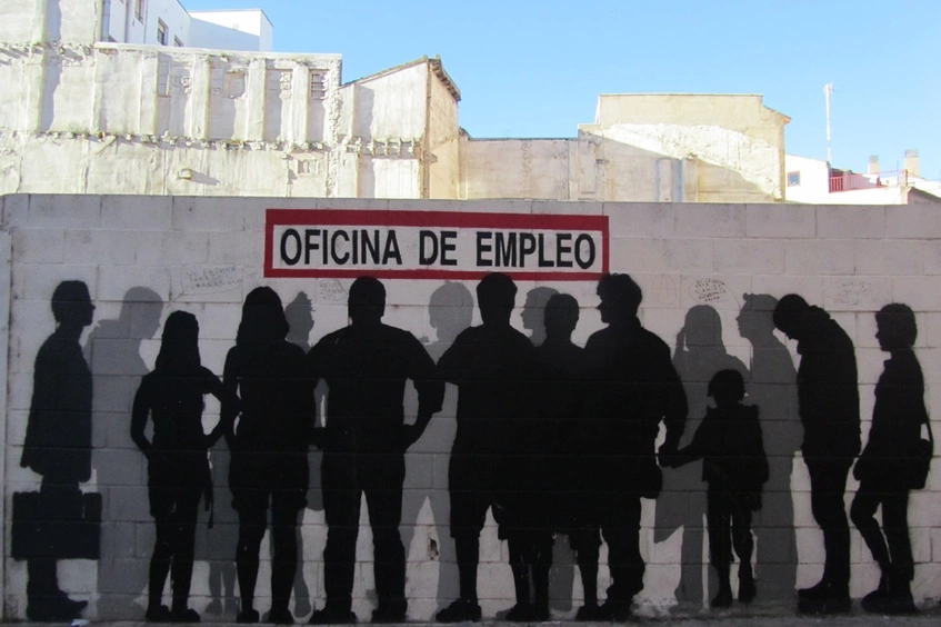 Mural sobre el paro en Zaragoza