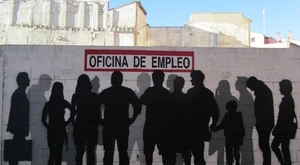 Mural sobre el paro en Zaragoza